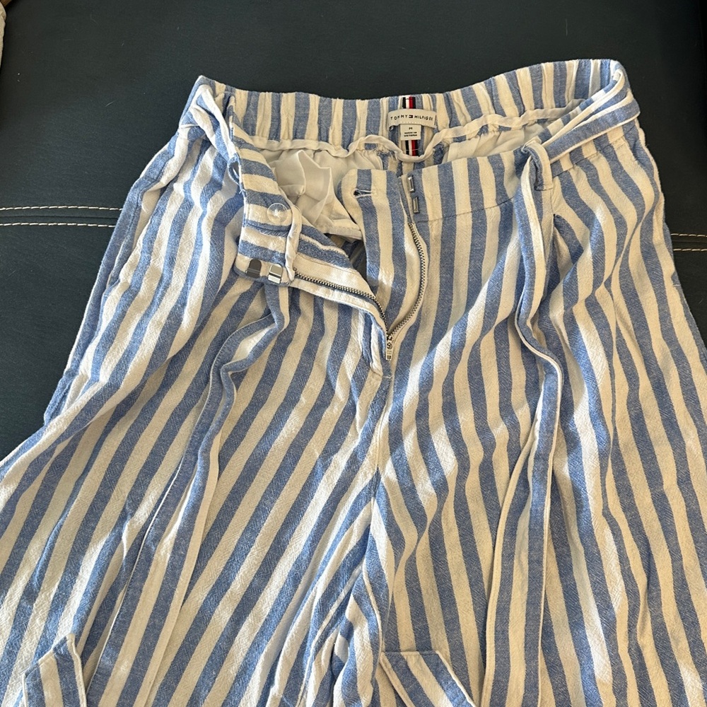 Tommy Hilfiger Women’s Striped Paperbag-Waist Wide-Leg Pants linen - Picture 8 of 8